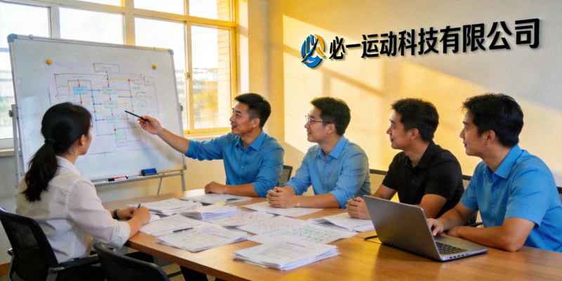 必一运动科技有限公司团队会议场景 - 团队成员正在热烈讨论体育项目策划